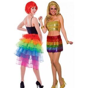 Rainbow Layered Tulle Skirt - Multicolor